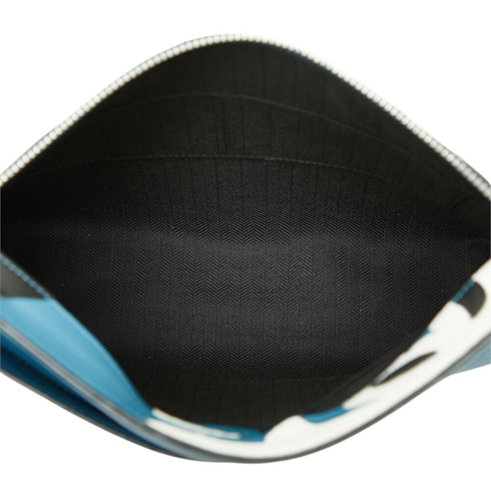 Loewe Anagram T Pouch Cowboy Clutch Bag Second Blue White Black Leather Women... - Picture 8 of 10
